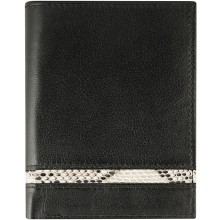 Genuine cow / python leather wallet CPTW01 Black / Natural