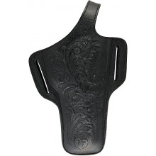 Genuine carved cow leather gun holster CVGUN01 Black