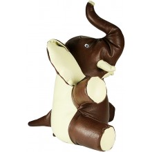 Genuine cow leather toy elephant ELEPHANT01 Brown / Beige
