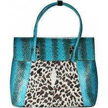 Genuine python and stingray leather bag JSNB055PT-ST Turquoise / P032