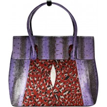Genuine python and stingray leather bag JSNB055PT-ST Violet / P033