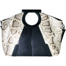 Genuine python and stingray leather bag JSNB115PT-ST Natural / Black