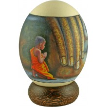 Genuine ostrich hand painted egg OSEGG002PT-01
