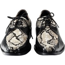 Genuine python and cow leather shoes SNSHOES02PT Black / Natural