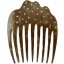 Coconut shell with sterling silver inlay comb CCOMB01S