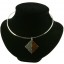 Coconut shell with sterling silver inlay necklace CN119E