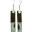 Coconut shell with sterling silver inlay earrings E912