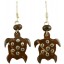 Coconut shell with sterling silver inlay earrings E931