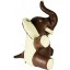 Genuine cow leather toy elephant ELEPHANT01 Brown / Beige