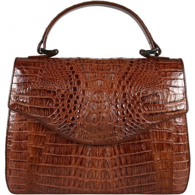 Genuine alligator leather bag 8805-11 Brown