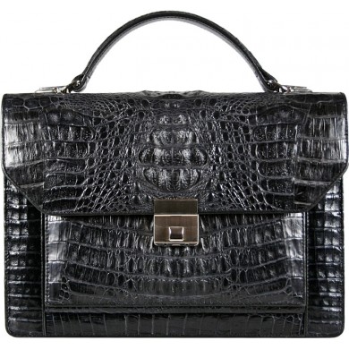 Genuine alligator leather briefcase 8829 Black