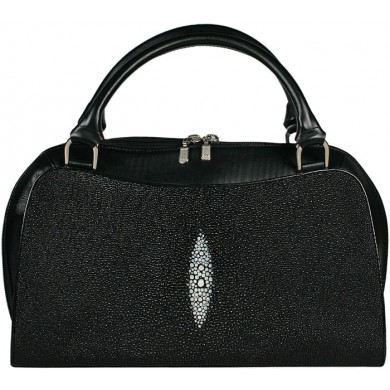Genuine stingray leather bag BR126 Black