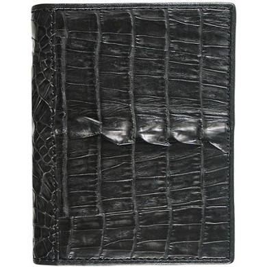 Genuine alligator leather card holder CM01T Black