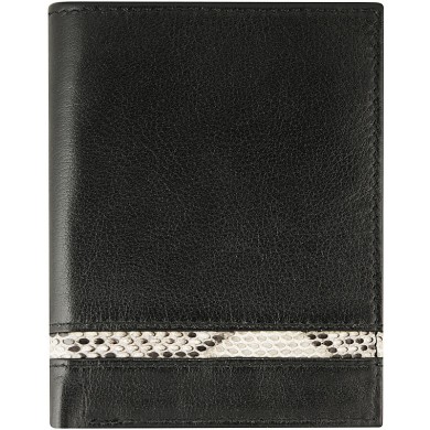 Genuine cow / python leather wallet CPTW01 Black / Natural