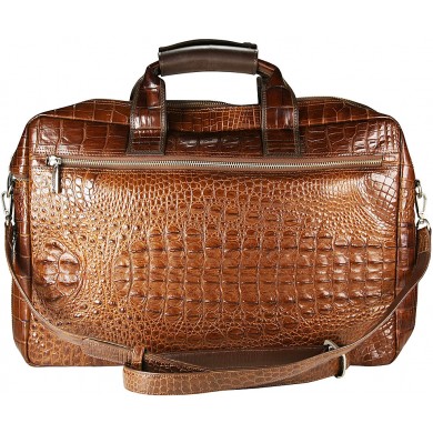 Genuine alligator leather briefcase / laptop case DCM58 Brown