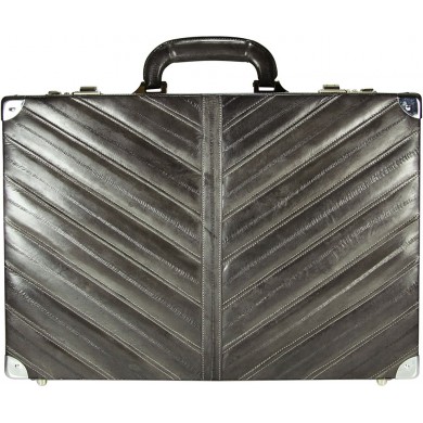Genuine eel leather attache case EEL-ATC01 Grey