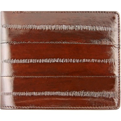Genuine eel leather wallet EELMS107 Brown