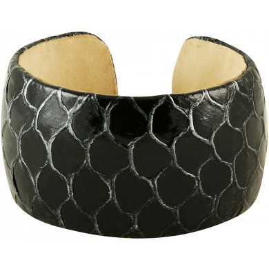 Genuine fish leather bracelet FISHBRAS36 Black