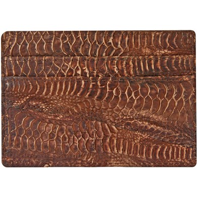 Genuine chicken / hen leather card holder HCC210 Brown
