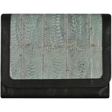 Genuine calf / chicken / hen leather wallet HWAL005 Grey