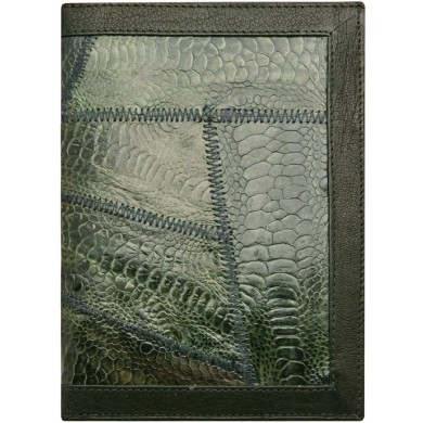 Genuine chicken /  hen leather wallet HWAL218 Greenish Blue