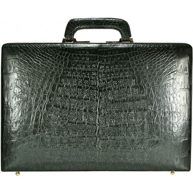 Genuine alligator leather attache case JB009B-G Black