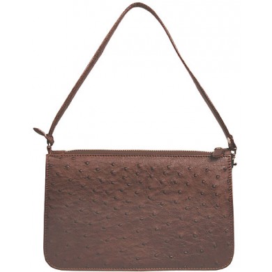 Genuine ostrich leather bag OSBAG001 Brown