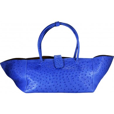 Genuine ostrich leather bag OSBAG003 Blue