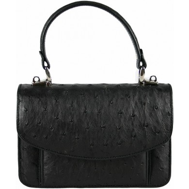 Genuine ostrich leather bag OSBAG068 Black