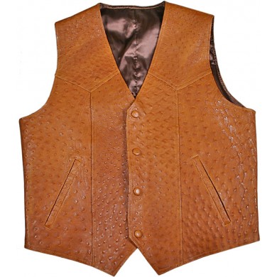Genuine ostrich leather vest OSVEST001