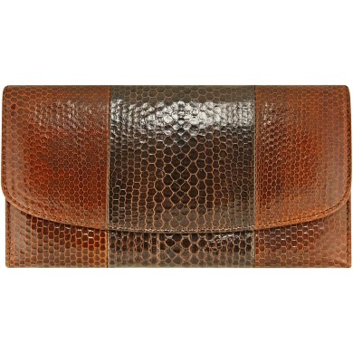 Genuine snake leather wallet PSSN03 Tan / Brown