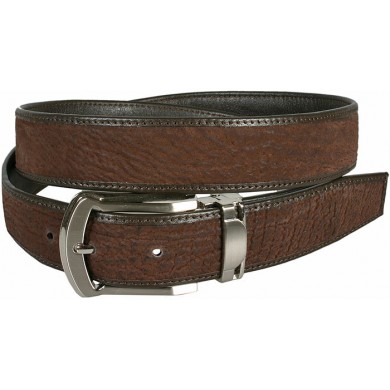 Genuine shark leather belt SHARK102 Brown
