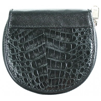 Genuine alligator leather coin wallet SM033 Black