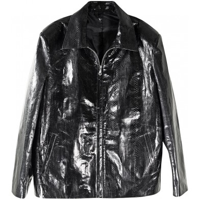 Genuine snake leather jacket SNJACKET01 Black