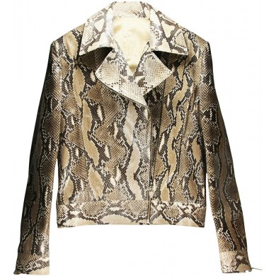 Genuine python snake leather jacket SNJACKET02PT Natural