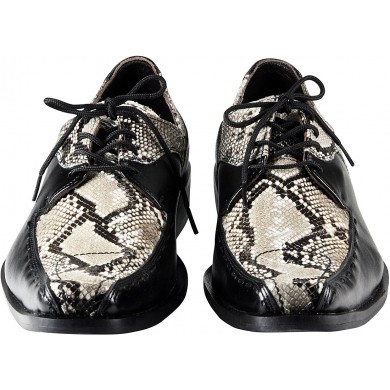 Genuine python and cow leather shoes SNSHOES02PT Black / Natural