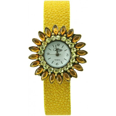 Fashion watch & stingray leather watch band STWAB1840-3 Yellow