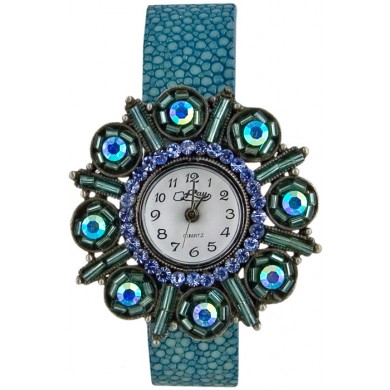 Fashion watch & stingray leather watch band STWAB1887-3 Sky Blue