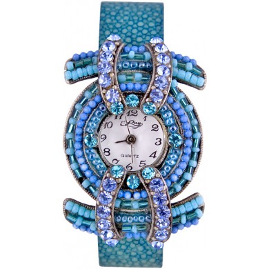 Fashion watch & stingray leather watch band STWAB2000-2 Sky Blue