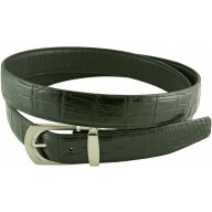 Genuine crocodile leather belt 102AMT Black