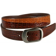 Genuine alligator leather belt 102C2 Brown