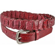 Genuine crocodile leather belt B04104 Maroon