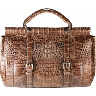 Genuine alligator leather bag / briefcase BCM547 Brown
