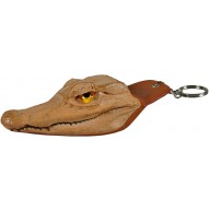 Genuine alligator head keychain CH Cream