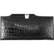 Genuine crocodile leather wallet EDGE19 Black
