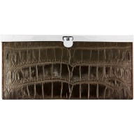 Genuine crocodile leather clutch wallet EDGE19 Oak