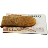 Genuine frog / toad leather money clip FROGMCLIP01 Tan