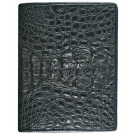 Genuine alligator leather wallet HKCM44 Black