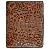 Genuine alligator leather wallet HKCM44 Brown
