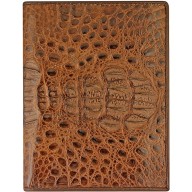 Genuine alligator leather wallet HKCM62B Brown